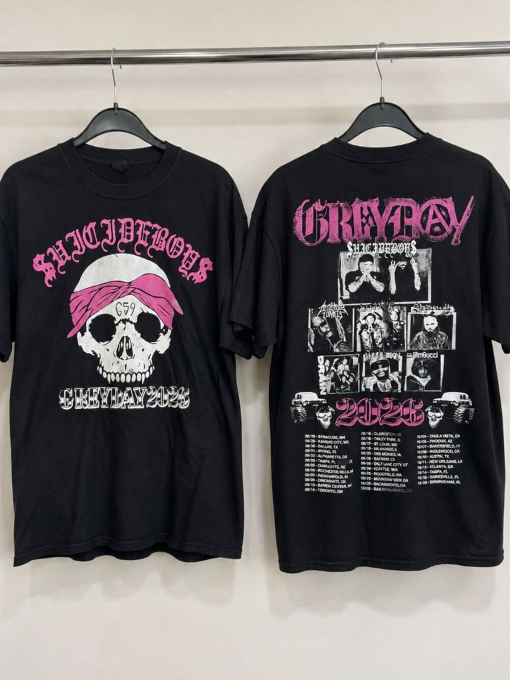 Suicideboys Greyday 2026 Tour Skull Graphic Tee Black Reprint